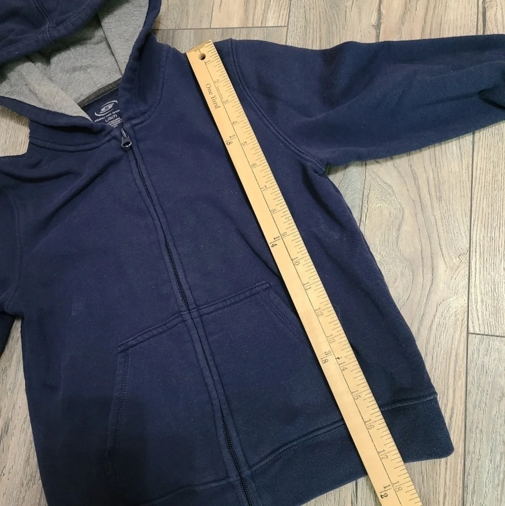 Kids Navy Blue Zip Up Hoodie